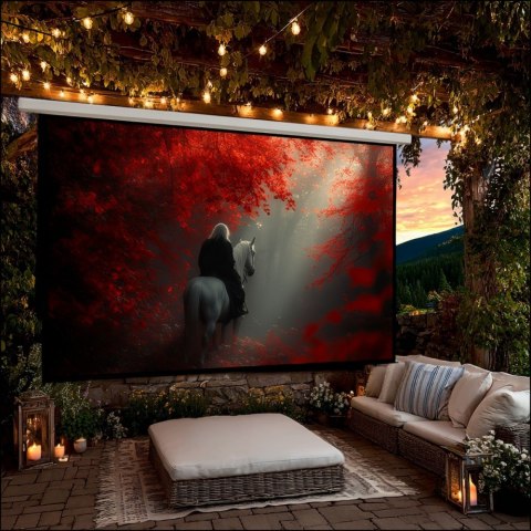 Ekran projekcyjny elektryczny MC-561 135 300x168cm 16:9 sterowanie ścienne i z pilota Maclean