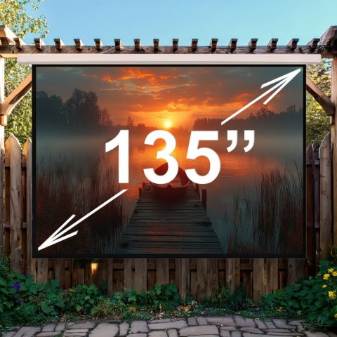 Ekran projekcyjny elektryczny MC-561 135 300x168cm 16:9 sterowanie ścienne i z pilota Maclean