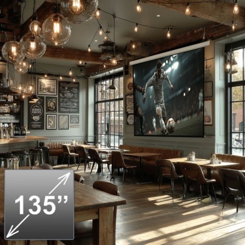 Ekran projekcyjny elektryczny MC-561 135 300x168cm 16:9 sterowanie ścienne i z pilota Maclean