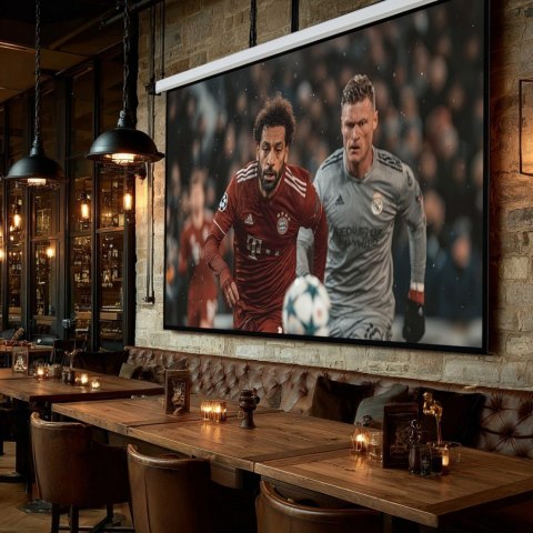 Ekran projekcyjny elektryczny MC-561 135 300x168cm 16:9 sterowanie ścienne i z pilota Maclean