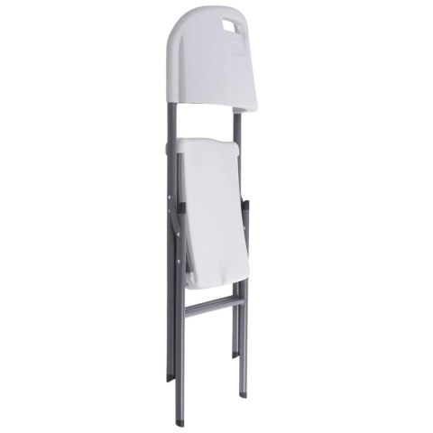 Krzesło Składane Cateringowe Bankietowe Białe 84x50x46 cm LEAN