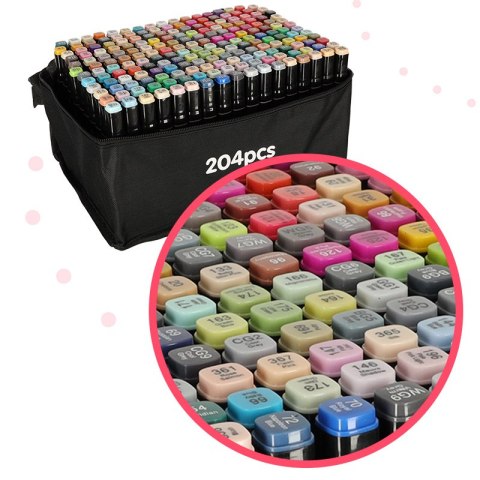 Markery dwustronne mazaki alkoholowe w etui 204 + podstawka Kik Sp. z o. o. Sp. k.