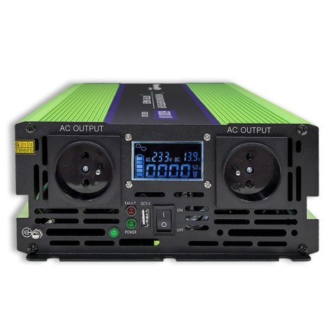 Przetwornica napięcia Monolith | ładowanie baterii | UPS | 2000W | 4000W | 12V na 230V | Czysty Sinus | LCD Qoltec