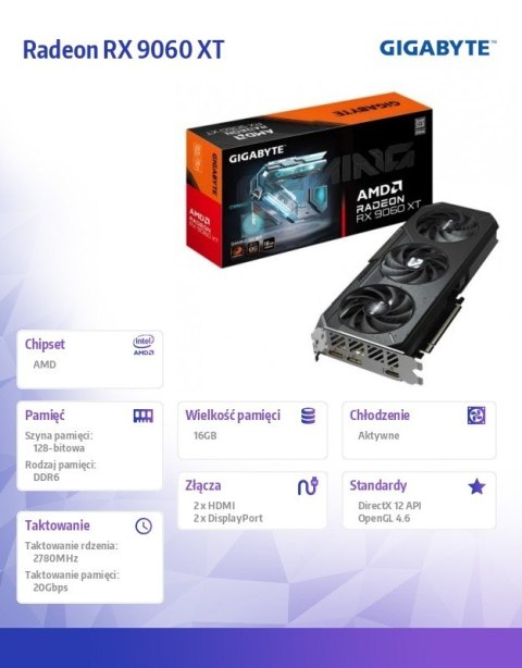 Karta graficzna Radeon RX 9060 XT GAMING OC 16G Gigabyte