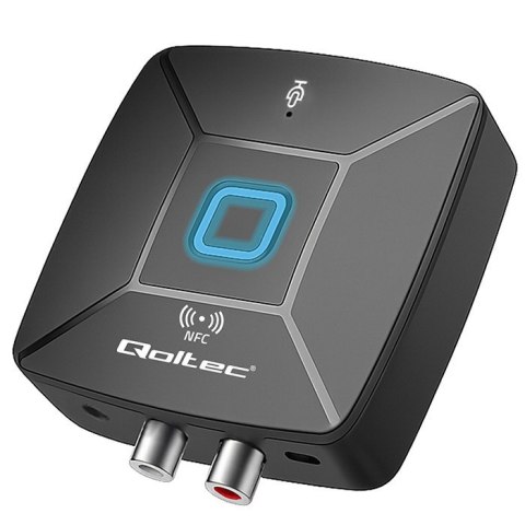 Bezprzewodowy transmiter odbiornik Audio HiFi Home&Car | Bluetooth 6.0 | NFC | 2 x RCA | 1 x AUX MiniJack 3.5mm | Mikrofon Qoltec