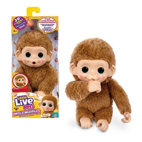 Maskotka interaktywna Little Live Pets - Mini Małpka Pepi Peach Cobi