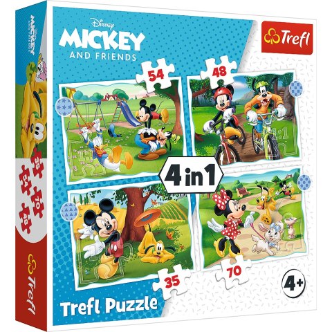 Puzzle - 4w1 (12, 15, 20, 24) - Fajny dzień Mickiego - Trefl 34604 Trefl Puzzle