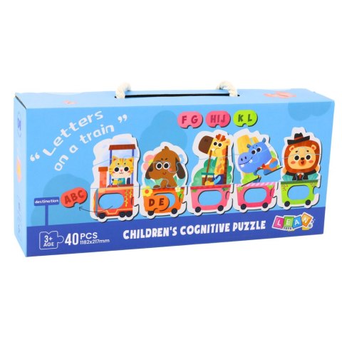 Puzzle Edukacyjne Dla Malucha Alfabet Pociąg Ze Zwierzętami 40 el. LEAN Toys