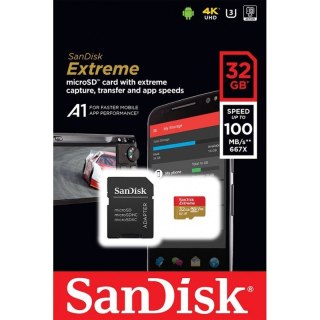 Extreme microSDHC 32GB 100/60 MB/s A1 V30 U3 SanDisk