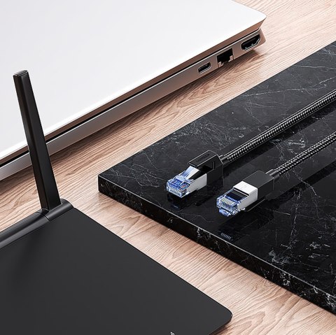 Kabel sieciowy patchcord Ethernet RJ45 Cat8 miedziany rdzeń 1.5m - czarny UGREEN