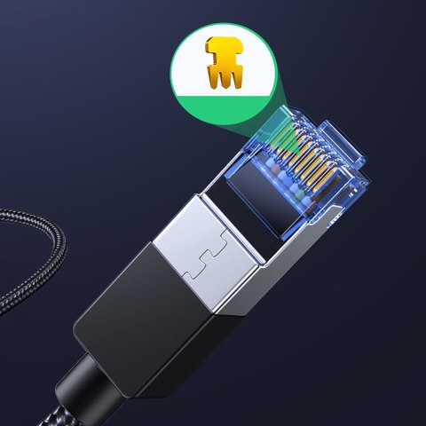 Kabel sieciowy patchcord Ethernet RJ45 Cat8 miedziany rdzeń 1.5m - czarny UGREEN