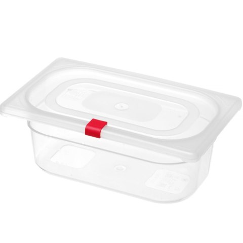 Klipsy do pojemników do żywności HACCP 12 szt. - czerwone Hendi