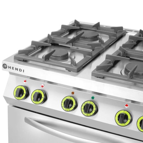 Kuchnia gazowa 4 palniki z elektrycznym piekarnikiem konwekcyjnym GN1/1 Kitchen Line - Hendi 225882 Hendi