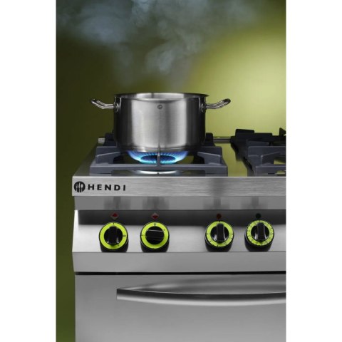 Kuchnia gazowa 4 palniki z elektrycznym piekarnikiem konwekcyjnym GN1/1 Kitchen Line - Hendi 225882 Hendi