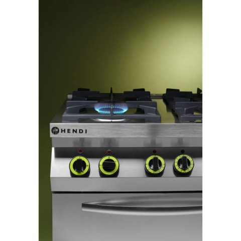 Kuchnia gazowa 4 palniki z elektrycznym piekarnikiem konwekcyjnym GN1/1 Kitchen Line - Hendi 225882 Hendi