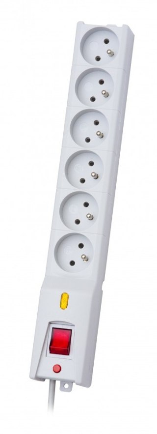 Listwa przeciwprzepięciowa LX 610, 1L, 1.5m, szara Lestar