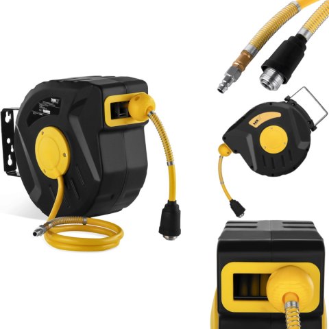 Zwijacz automatyczny bęben naścienny z wężem pneumatycznym do sprężarki przyłącze 1/4#8221; dł. 11m MSW