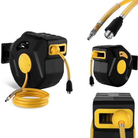 Zwijacz automatyczny bęben naścienny z wężem pneumatycznym do sprężarki przyłącze 1/4#8221; dł. 22m MSW