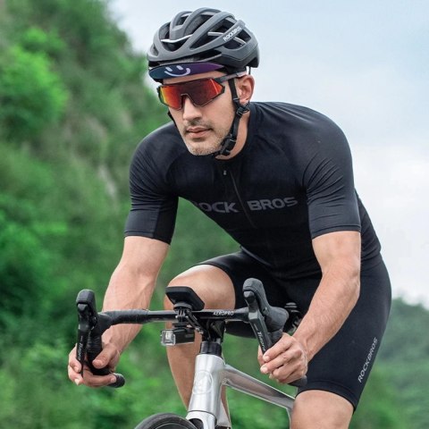Czapka rowerowa kolarska z daszkiem - czarna ROCKBROS