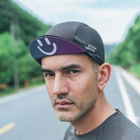 Czapka rowerowa kolarska z daszkiem - czarna ROCKBROS