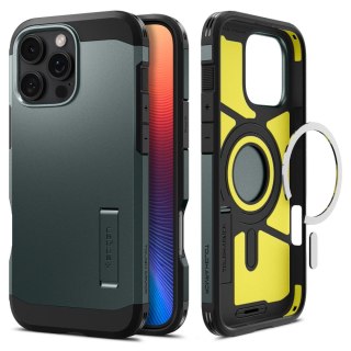 Etui case na iPhone 16 Pro z podstawką Tough Armor MagSafe - zielone SPIGEN