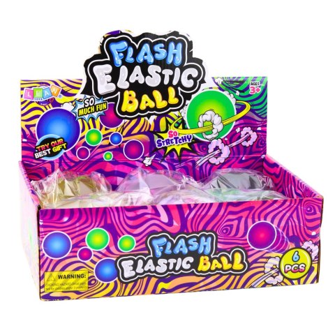 Elastyczna Piłka Do Odbijania Z Kauczuku Konfetti Motyl Świeci Mix 9 cm LEAN Toys