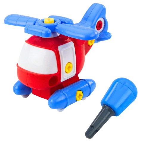 Helikopter Do Rozkręcania Skręcania Dla Dzieci Śrubokręt Klucz Kolorowy LEAN TOYS