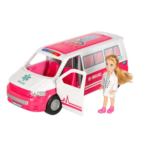 Mobilny Szpital Karetka Ambulans 2W1 Lalka Doktor Akcesoria Medyczne LEAN Toys