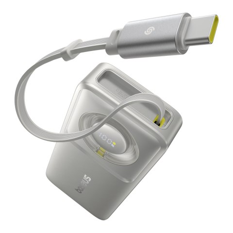 Powerbank Free2Pull 10000mAh 30W z portem USB-C i rozwijanym kablem USB-C - szary BASEUS