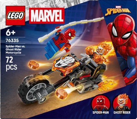 Klocki Super Heroes 76335 Spider-Man kontra Ghost Rider na motocyklu LEGO