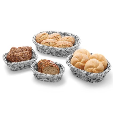 Koszyk na pieczywo owalny polipropylenowy szary 190x120x60 mm - Hendi 426760 Hendi