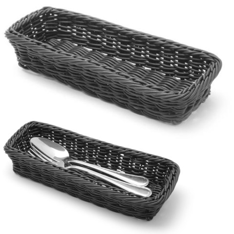 Koszyk na sztućce widelce noże łyżki czarny 270x100x45 mm - Hendi 426098 Hendi