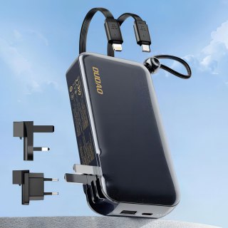 2w1 Ładowarka sieciowa UK US EU + powerbank 10000mAh USB-C USB-A - szara DUDAO