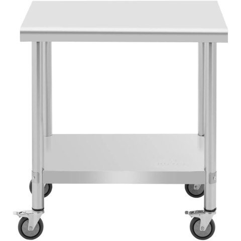 Stół blat roboczy na kółkach 2 poziomy 60 x 80 cm STAL do 135 kg Royal Catering