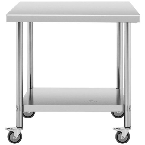 Stół blat roboczy na kółkach 2 poziomy 60 x 90 cm STAL do 145 kg Royal Catering
