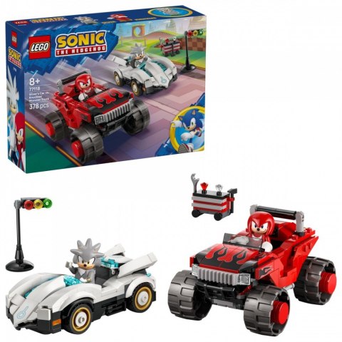 Klocki Sonic 77118 Silver w samochodzie kontra Knuckles w monster trucku LEGO