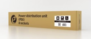 Listwa zasilająca rack (PDU), 8 gniazd FR, 1U, 16A, wtyk Schuko 3m Gembird