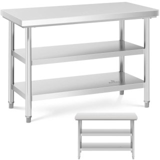 Stół blat roboczy centralny stalowy 3 poziomy 120 x 60 cm do 600 kg Royal Catering