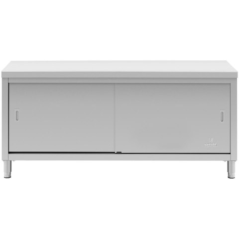 Stół blat roboczy centralny z szafką drzwi suwane 180 x 60 x 85 cm Royal Catering