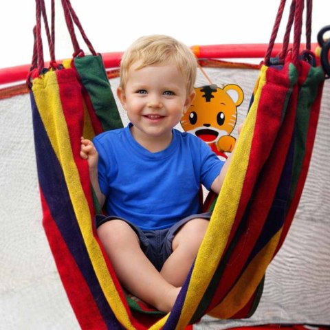 Trampolina dla dzieci ogrodowa siatka piłki koszykówka 150cm czerwona Kik Sp. z o. o. Sp. k.