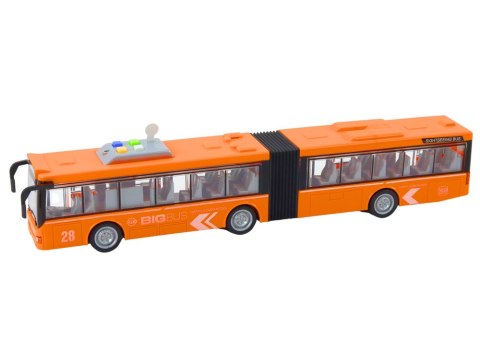 Autobus Przegubowy Miejski 1:16 Napęd Światła Dźwięki Napęd Pomarańczowy LEAN Toys