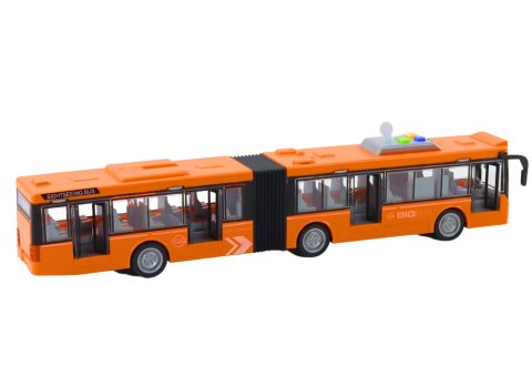 Autobus Przegubowy Miejski 1:16 Napęd Światła Dźwięki Napęd Pomarańczowy LEAN Toys