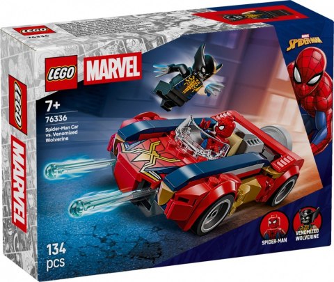 Klocki Super Heroes 76336 Spider-Man w samochodzie kontra zvenomowany Wolverine LEGO