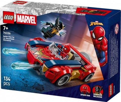 Klocki Super Heroes 76336 Spider-Man w samochodzie kontra zvenomowany Wolverine LEGO