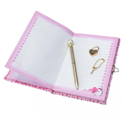 Pamiętnik tweedowy z cekinowym serduszkiem Nice