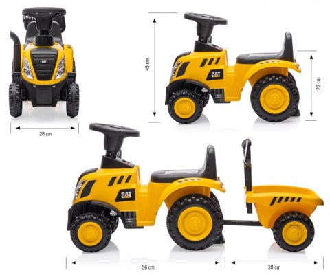 Pojazd CAT Traktor z przyczepą żółty jeździk Milly Mally
