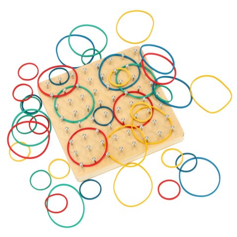 Geoboard geoplan drewniana układanka tworzenie kształtów z gumek Kik Sp. z o. o. Sp. k.