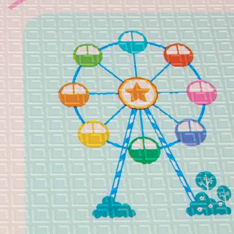 Mata edukacyjna piankowa dwustronna składana pandy ulica 180 x 200cm Kik Sp. z o. o. Sp. k.