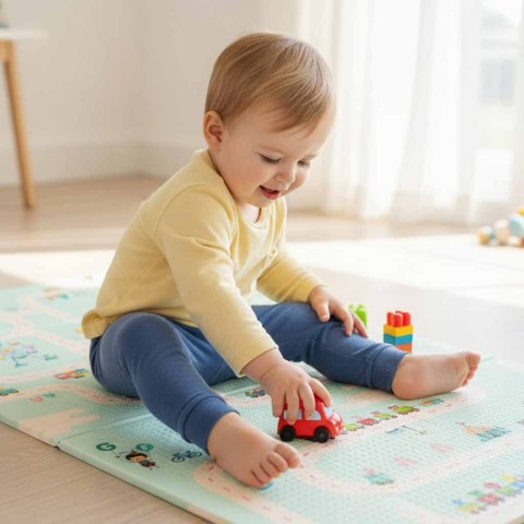 Mata edukacyjna piankowa dwustronna składana pandy ulica 180 x 200cm Kik Sp. z o. o. Sp. k.