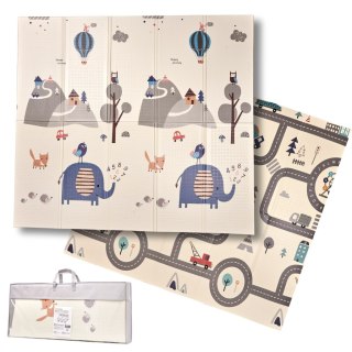 Mata edukacyjna piankowa dwustronna składana słonie las 180 x 200 cm Kik Sp. z o. o. Sp. k.